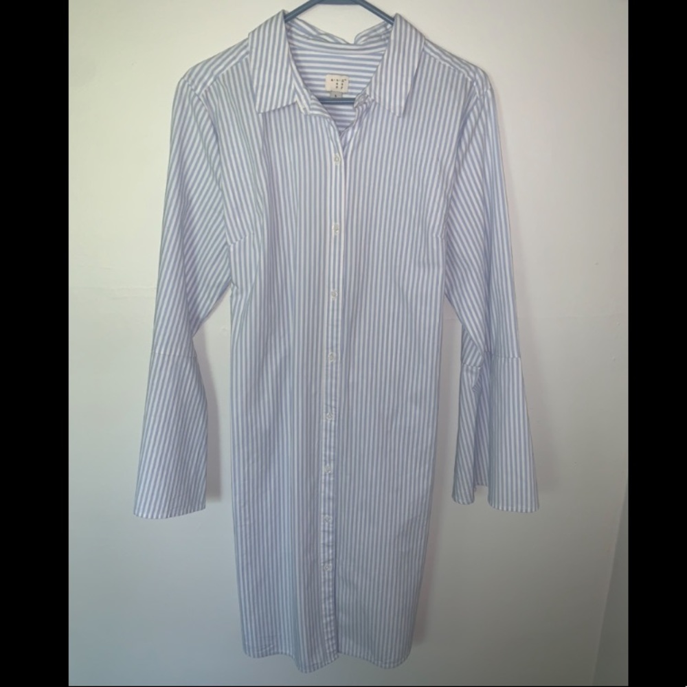 Striped button up dress